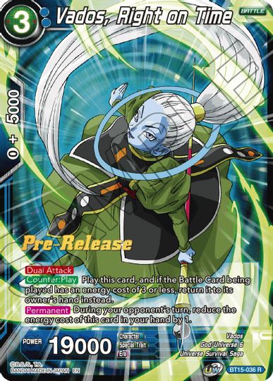 Vados, Right on Time (BT15-036) [Saiyan Showdown Prerelease Promos] | The Time Vault CA