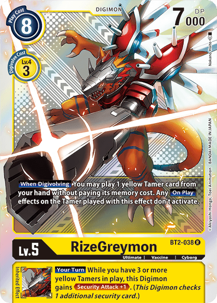 RizeGreymon [BT2-038] (Premium Pack) [Release Special Booster Ver.1.5] | The Time Vault CA