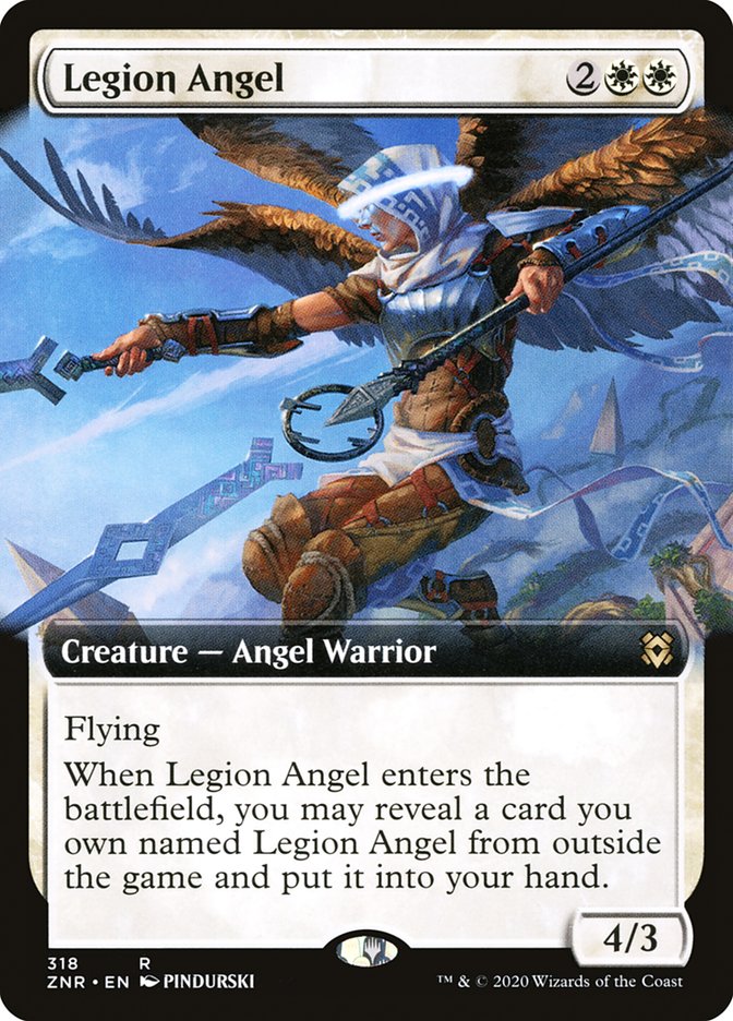 Legion Angel (Extended Art) [Zendikar Rising] | The Time Vault CA