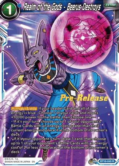 Realm of the Gods - Beerus Destroys (BT16-045) [Realm of the Gods Prerelease Promos] | The Time Vault CA