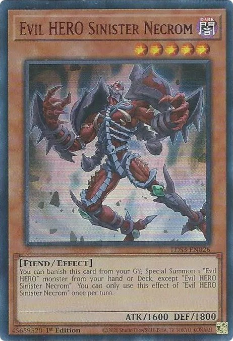 Evil HERO Sinister Necrom (Red) [LDS3-EN026] Ultra Rare | The Time Vault CA