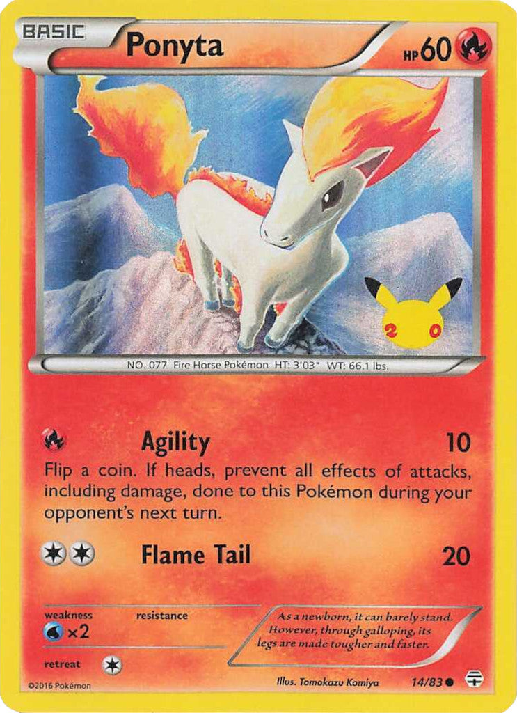 Ponyta (14/83) (20th Anniversary Stamp) [XY: Generations] | The Time Vault CA