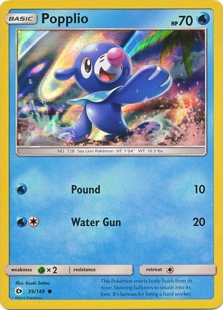 Popplio (39/149) (Water Web Holo) [Sun & Moon: Base Set] | The Time Vault CA