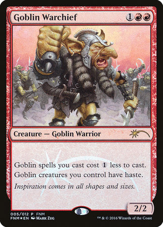 Goblin Warchief (2016) [Friday Night Magic 2016] | The Time Vault CA