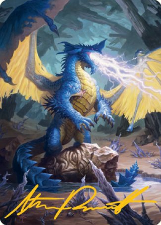 Blue Dragon Art Card (Gold-Stamped Signature) [Dungeons & Dragons: Adventures in the Forgotten Realms Art Series] | The Time Vault CA