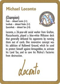 1996 Michael Loconto Biography Card [World Championship Decks] | The Time Vault CA