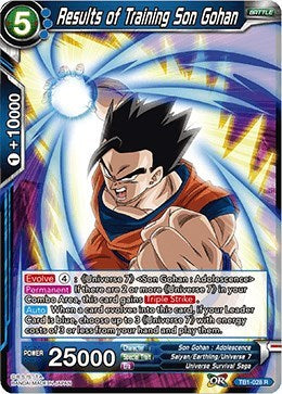 Results of Training Son Gohan [TB1-028] | The Time Vault CA