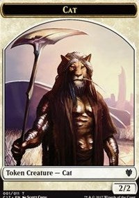 Cat (001) // Cat Warrior (008) Double-sided Token [Commander 2017 Tokens] | The Time Vault CA