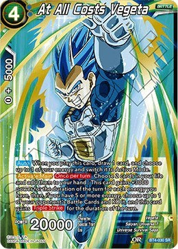 At All Costs Vegeta [BT4-030] | The Time Vault CA