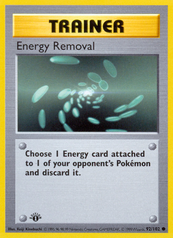 Energy Removal (92/102) (Shadowless) [Base Set 1st Edition] | The Time Vault CA