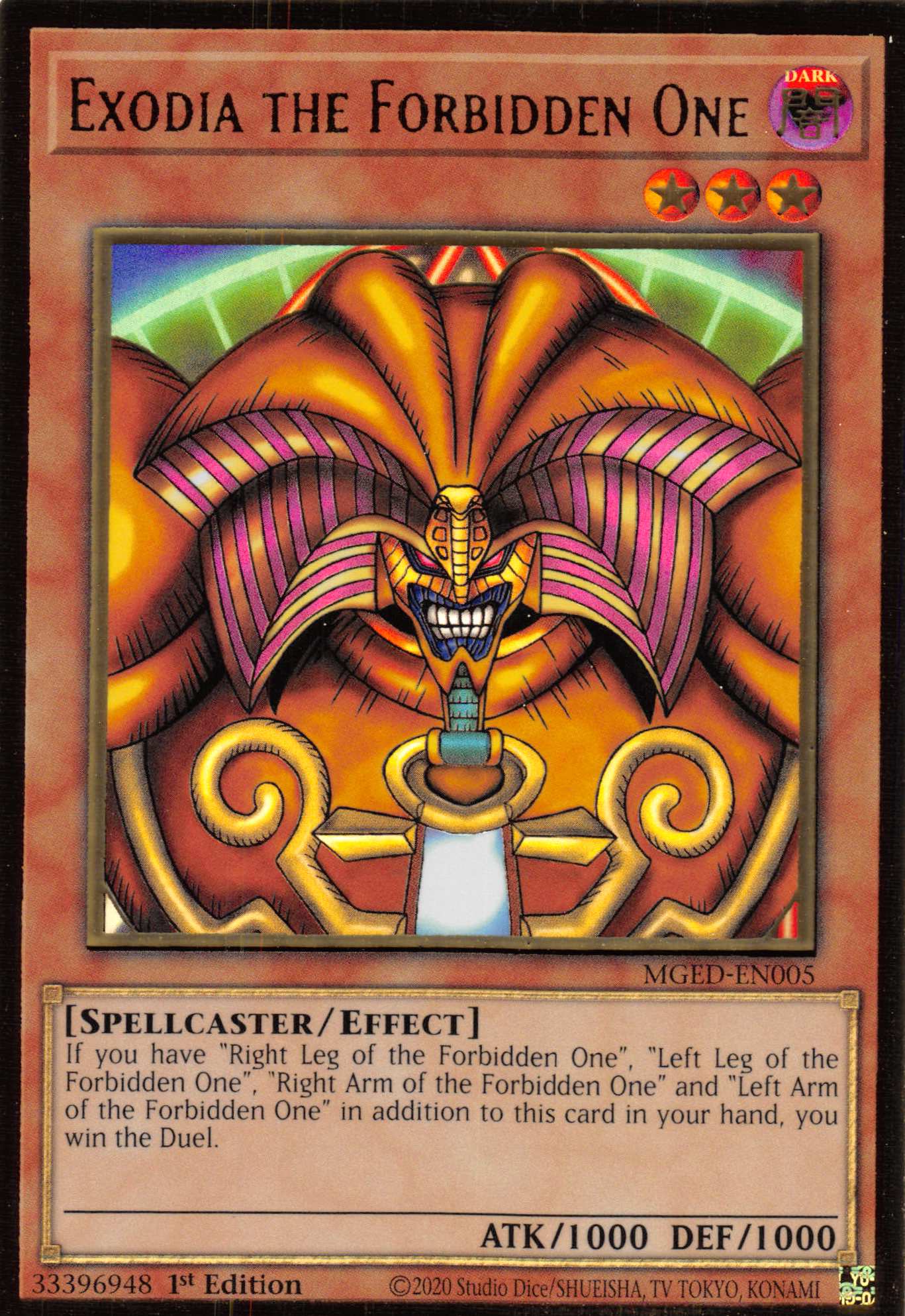 Exodia the Forbidden One [MGED-EN005] Gold Rare | The Time Vault CA