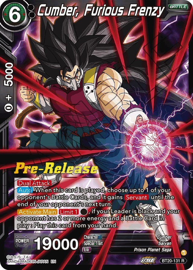Cumber, Furious Frenzy (BT20-131) [Power Absorbed Prerelease Promos] | The Time Vault CA