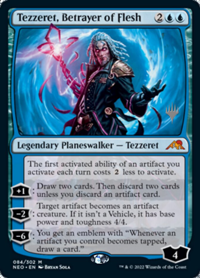 Tezzeret, Betrayer of Flesh (Promo Pack) [Kamigawa: Neon Dynasty Promos] | The Time Vault CA