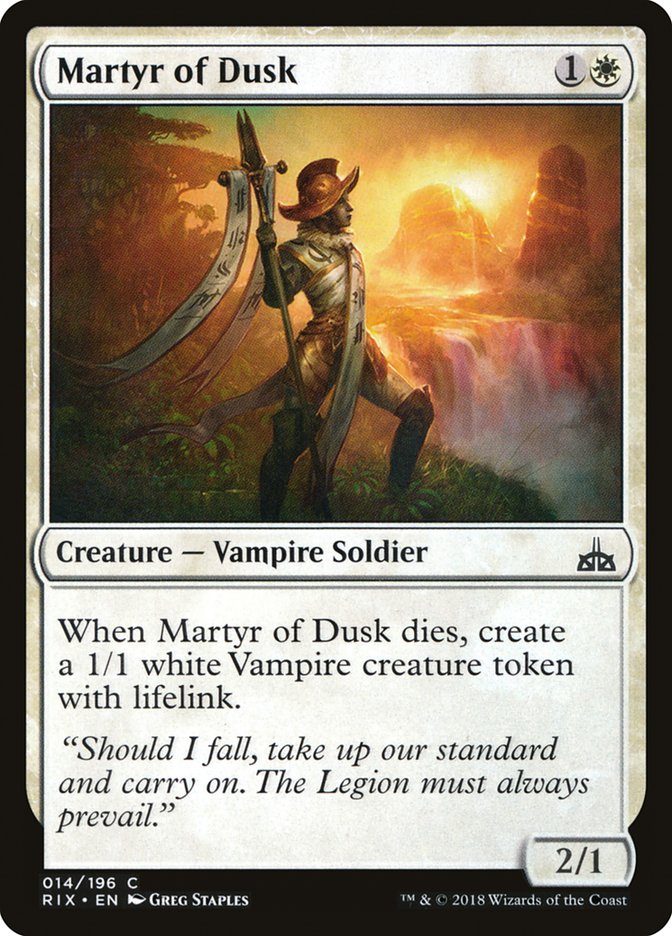 Martyr of Dusk [Rivals of Ixalan] | The Time Vault CA