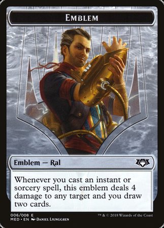 Emblem - Ral, Izzet Viceroy [Mythic Edition Tokens] | The Time Vault CA