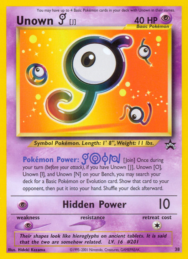 Unown [J] (38) [Wizards of the Coast: Black Star Promos] | The Time Vault CA