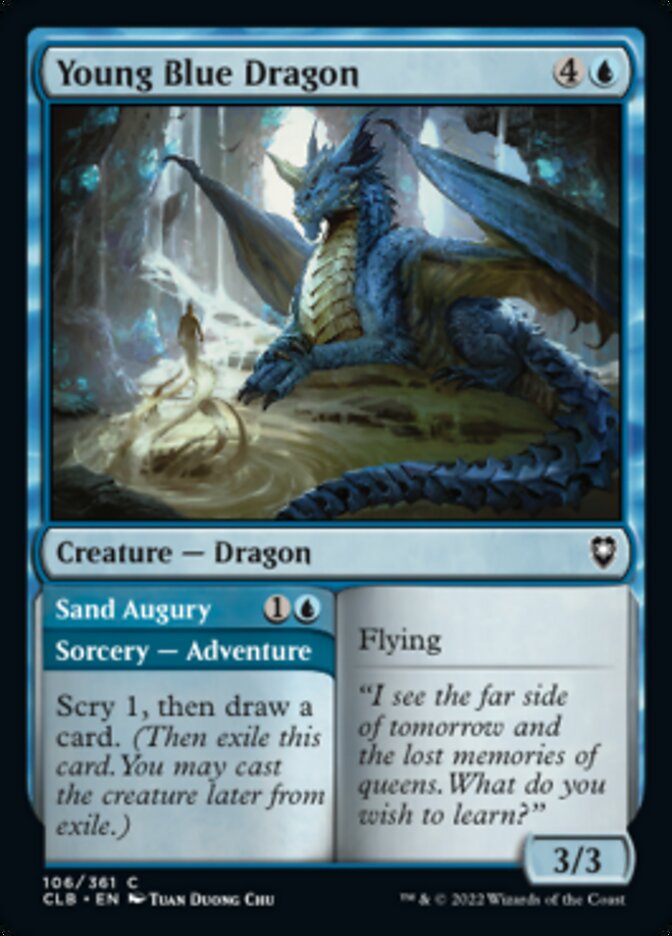 Young Blue Dragon // Sand Augury [Commander Legends: Battle for Baldur's Gate] | The Time Vault CA