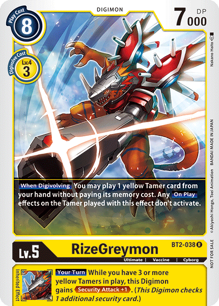 RizeGreymon [BT2-038] (Tournament Pack) [Release Special Booster Ver.1.5 Promos] | The Time Vault CA