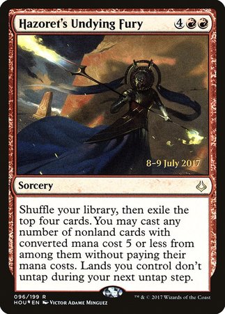 Hazoret's Undying Fury [Hour of Devastation Promos] | The Time Vault CA
