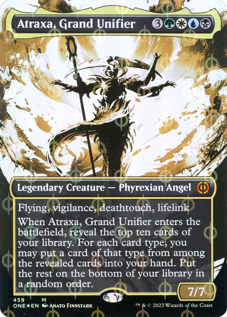 Atraxa, Grand Unifier (Borderless Ichor Step-and-Compleat Foil) [Phyrexia: All Will Be One] | The Time Vault CA