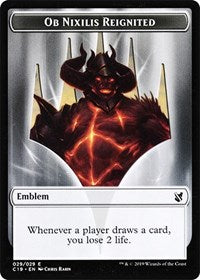 Ob Nixilis, Reignited Emblem // Zombie (010) Double-sided Token [Commander 2019] | The Time Vault CA