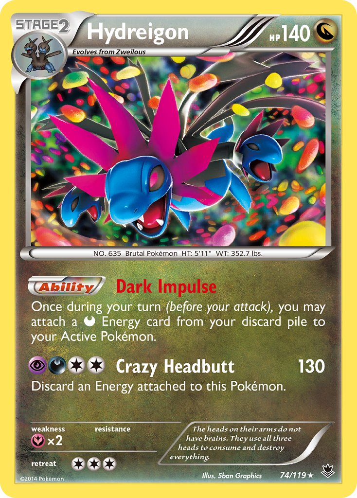 Hydreigon (74/119) (Cosmos Holo) (Blister Exclusive) [XY: Phantom Forces] | The Time Vault CA