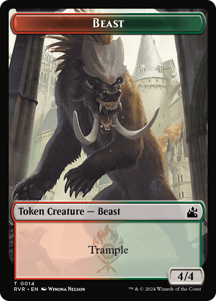 Goblin (0008) // Beast Double-Sided Token [Ravnica Remastered Tokens] | The Time Vault CA