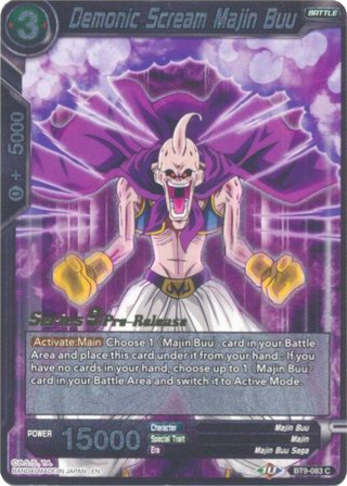 Demonic Scream Majin Buu (BT9-083) [Universal Onslaught Prerelease Promos] | The Time Vault CA