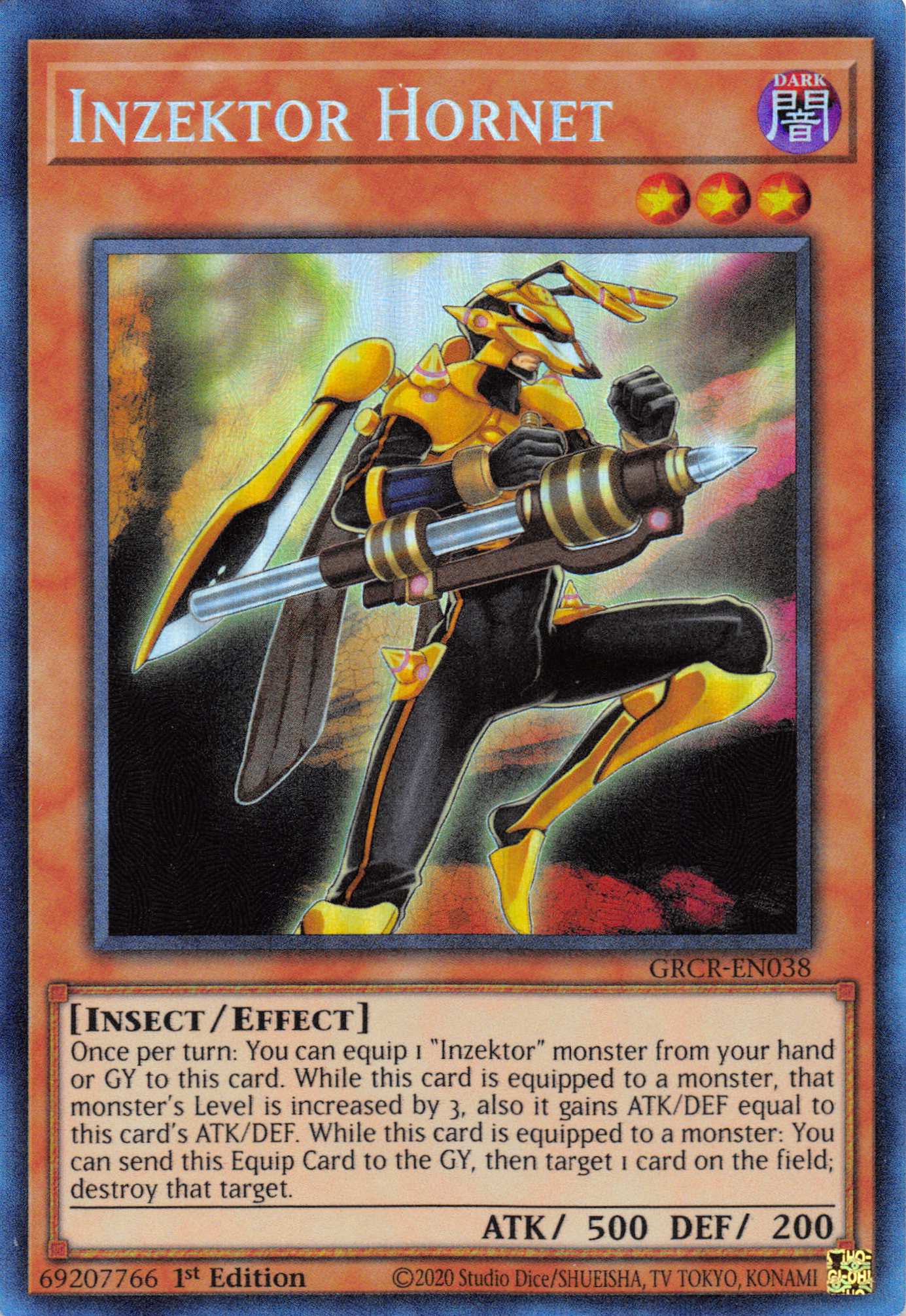 Inzektor Hornet [GRCR-EN038] Collector's Rare | The Time Vault CA