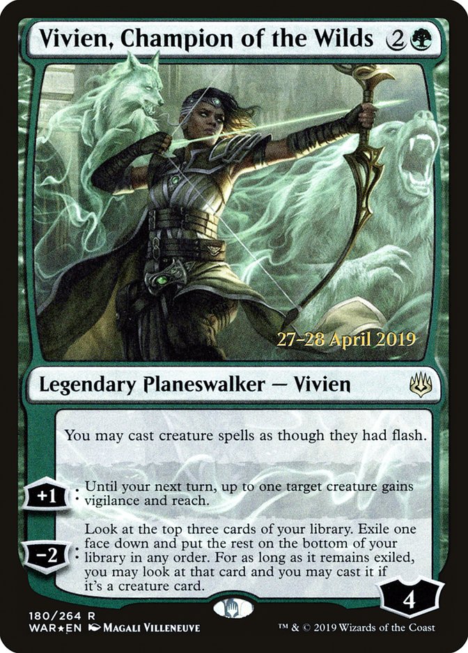Vivien, Champion of the Wilds  [War of the Spark Prerelease Promos] | The Time Vault CA
