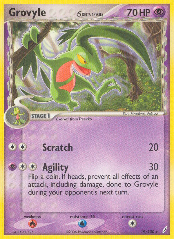 Grovyle(19/100) (Delta Species) [EX: Crystal Guardians] | The Time Vault CA