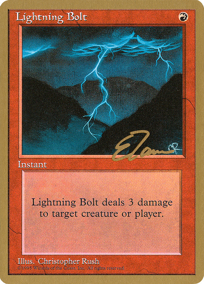 Lightning Bolt (Eric Tam) [Pro Tour Collector Set] | The Time Vault CA