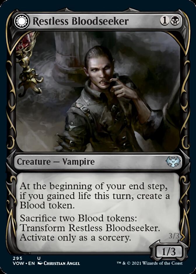 Restless Bloodseeker // Bloodsoaked Reveler (Showcase Fang Frame) [Innistrad: Crimson Vow] | The Time Vault CA