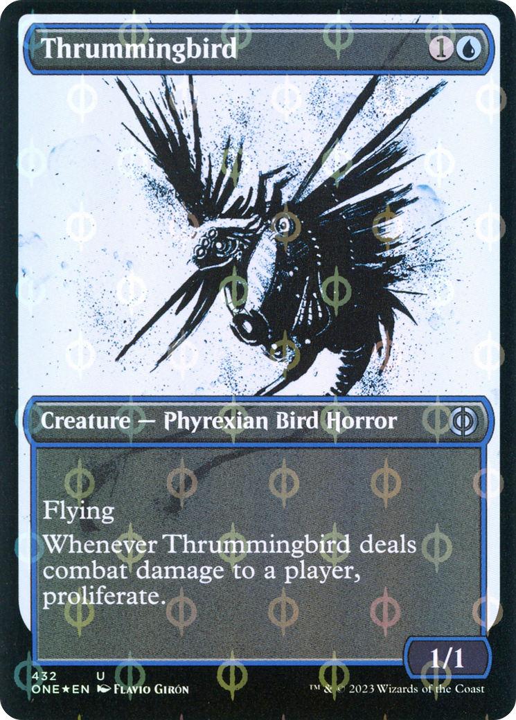 Thrummingbird (Showcase Ichor Step-and-Compleat Foil) [Phyrexia: All Will Be One] | The Time Vault CA