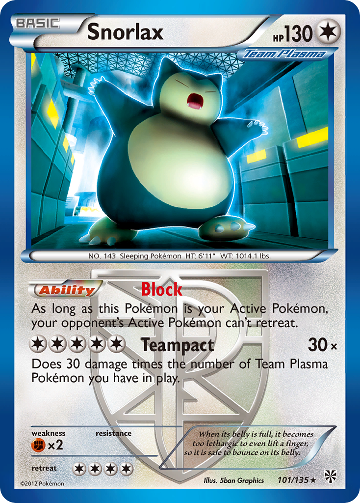 Snorlax (101/135) [Black & White: Plasma Storm] | The Time Vault CA