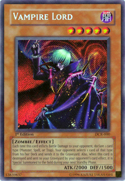 Vampire Lord [DCR-000] Secret Rare | The Time Vault CA