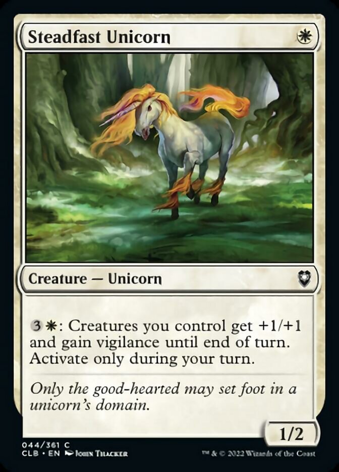 Steadfast Unicorn [Commander Legends: Battle for Baldur's Gate] | The Time Vault CA