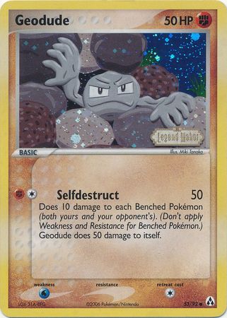 Geodude (53/92) (Stamped) [EX: Legend Maker] | The Time Vault CA