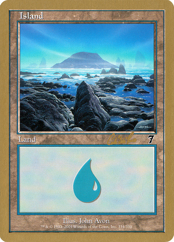 Island (cr334) (Carlos Romao) [World Championship Decks 2002] | The Time Vault CA