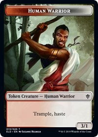 Human Warrior // Food (18) Double-sided Token [Throne of Eldraine Tokens] | The Time Vault CA