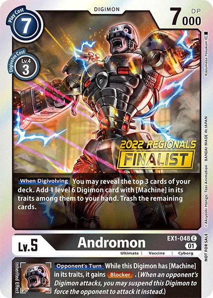 Andromon [EX1-048] (2022 Championship Online Regional) (Online Finalist) [Classic Collection Promos] | The Time Vault CA