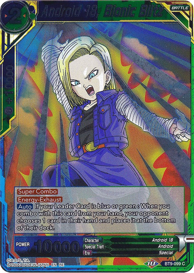 Android 18, Bionic Blitz (BT9-099) [Ultimate Deck 2022] | The Time Vault CA
