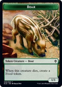 Boar // Food (15) Double-sided Token [Throne of Eldraine Tokens] | The Time Vault CA