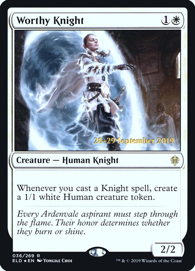 Worthy Knight  [Throne of Eldraine Prerelease Promos] | The Time Vault CA