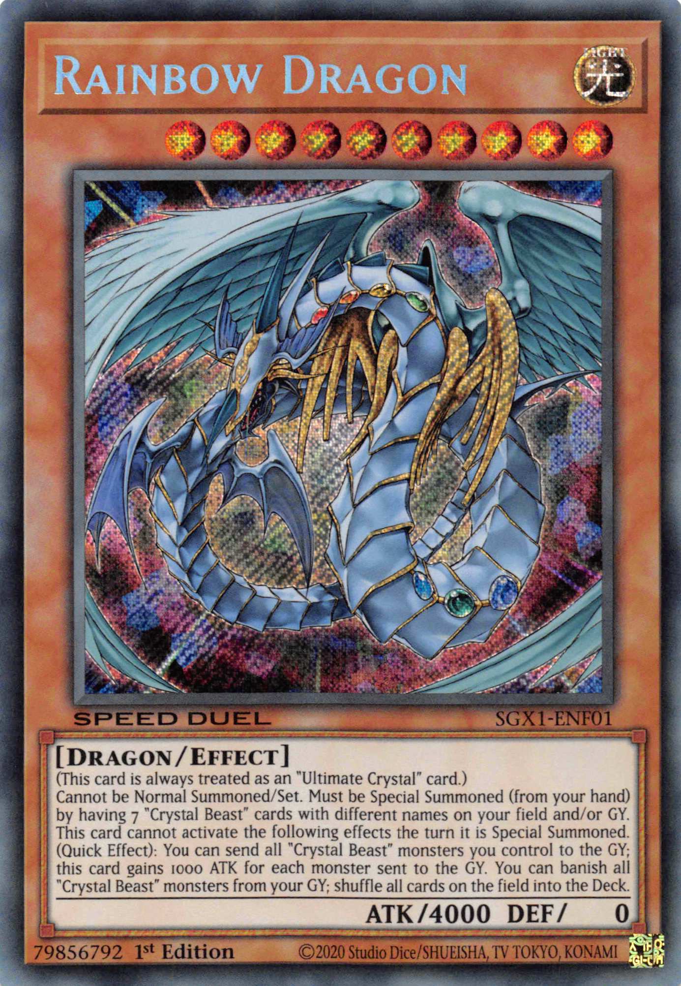 Rainbow Dragon [SGX1-ENF01] Secret Rare | The Time Vault CA