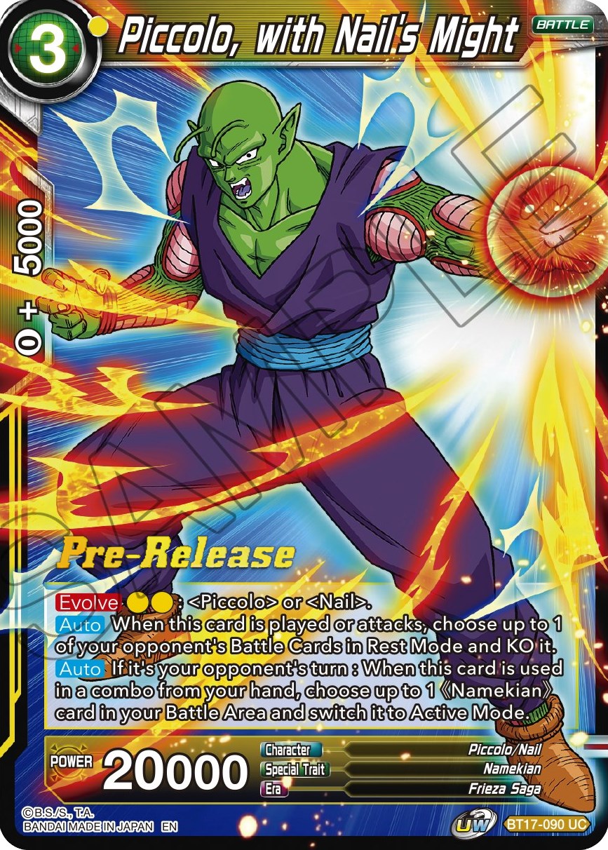 Piccolo, with Nail's Might (BT17-090) [Ultimate Squad Prerelease Promos] | The Time Vault CA