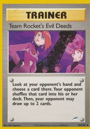 Team Rocket's Evil Deeds (103/105) [Neo Destiny Unlimited] | The Time Vault CA