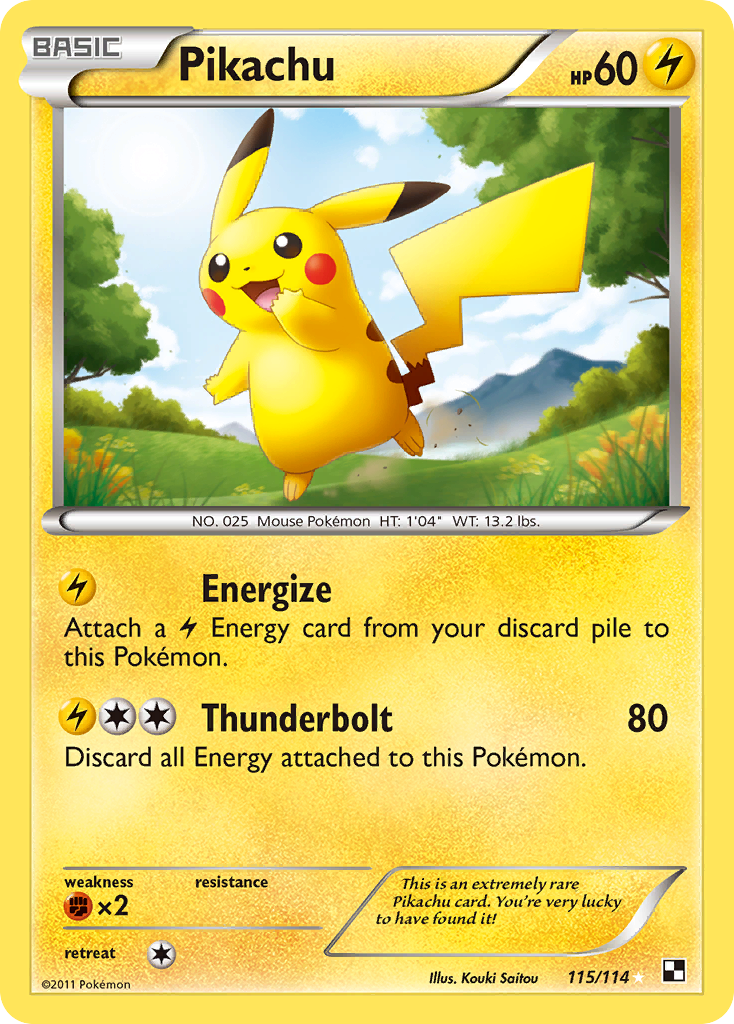 Pikachu (115/114) [Black & White: Base Set] | The Time Vault CA