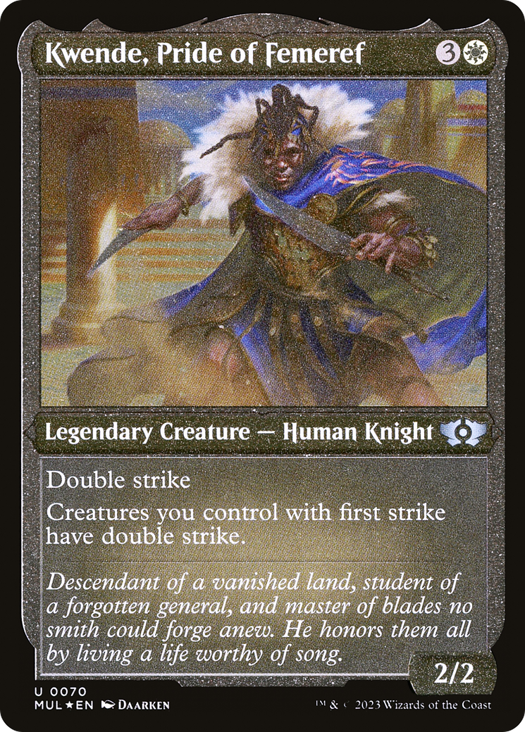 Kwende, Pride of Femeref (Foil Etched) [Multiverse Legends] | The Time Vault CA