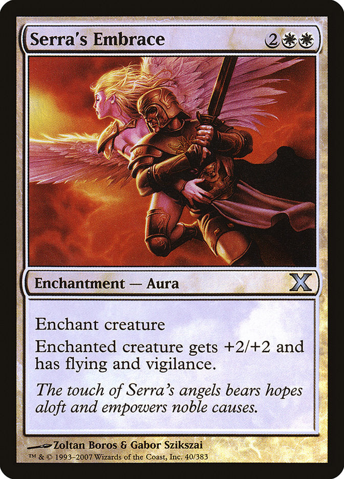 Serra's Embrace (Premium Foil) [Tenth Edition] | The Time Vault CA